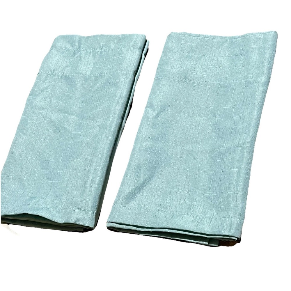 Set of‎ 2 Mainstay TEAL / AQUA Valances 56"x14" With Rod Pocket